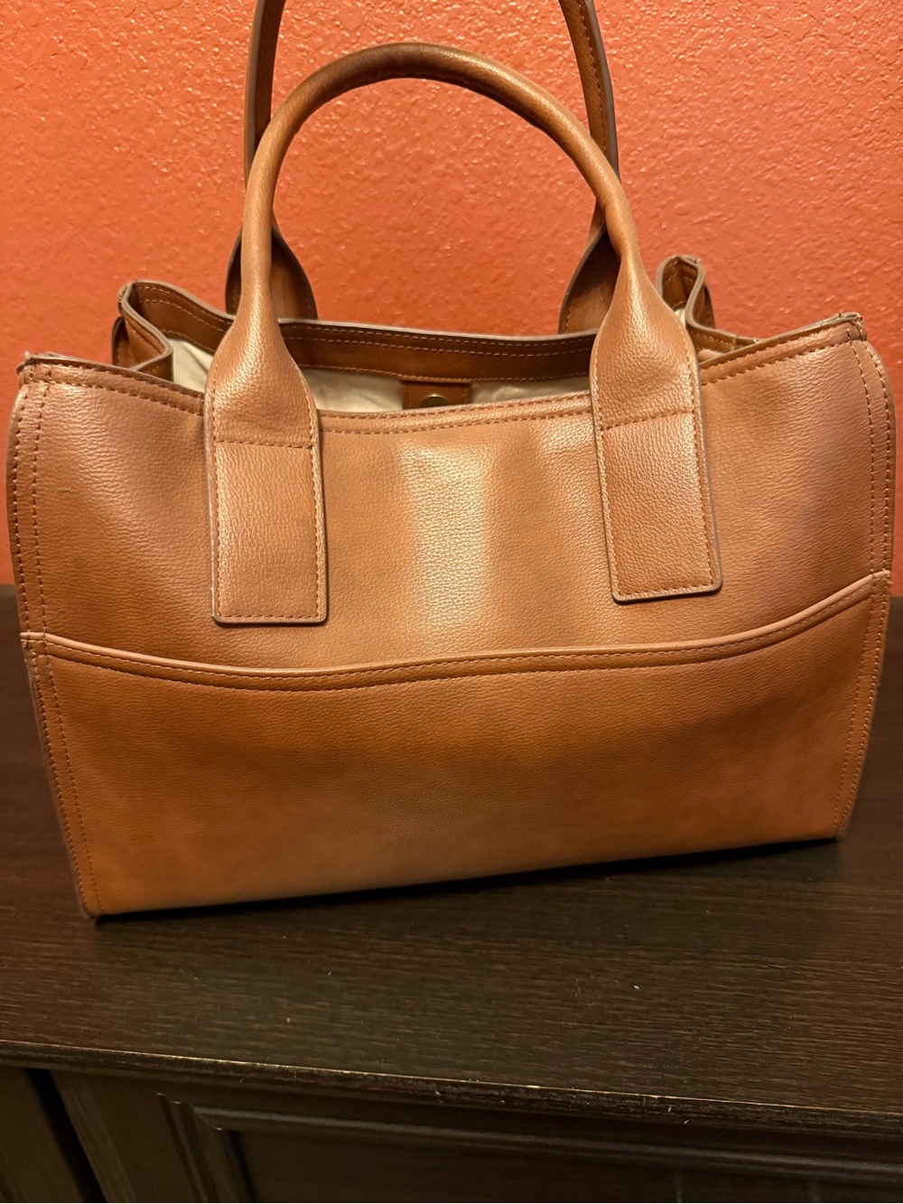 Lucky Brand Brown Leather Satchel Tote - Picture 2 of 9
